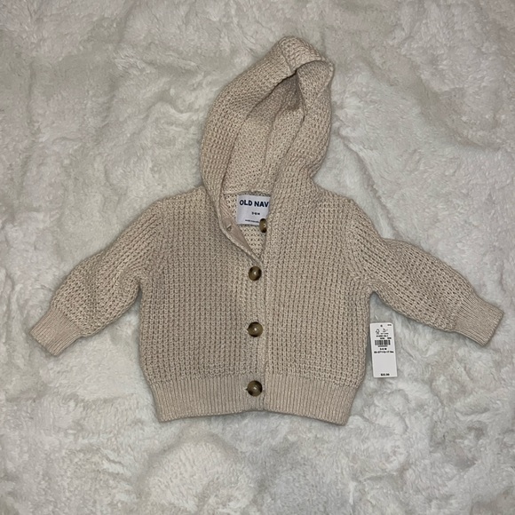 Old Navy Baby | Cream Knit Cardigan | 3-6 M - Picture 2 of 7